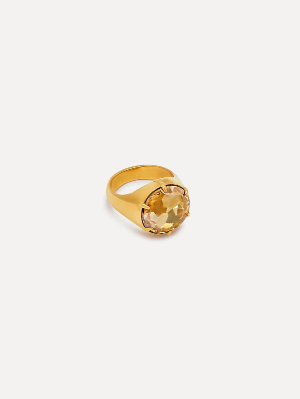 oscar de la renta Classic Crystal Signet Ring