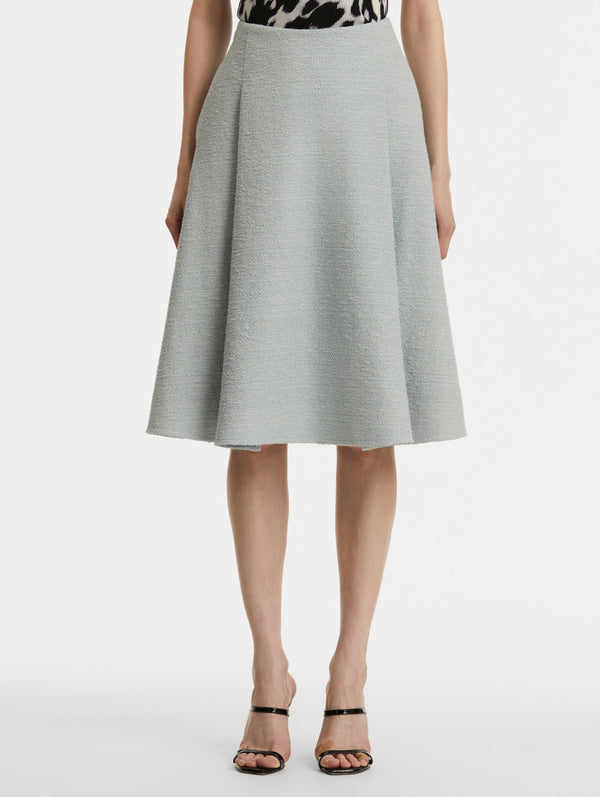 Oscar De La Renta Cotton-Wool Tweed Skirt