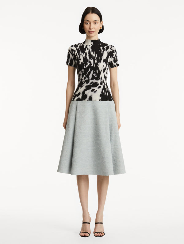 Oscar De La Renta Cotton-Wool Tweed Skirt