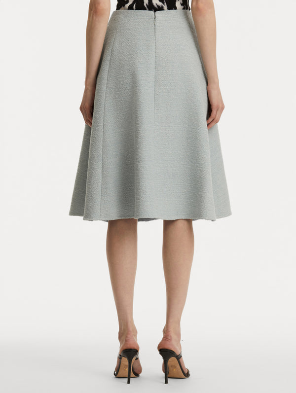 Oscar De La Renta Cotton-Wool Tweed Skirt