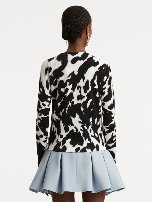 Oscar De La Renta Cowhide Printed Cardigan