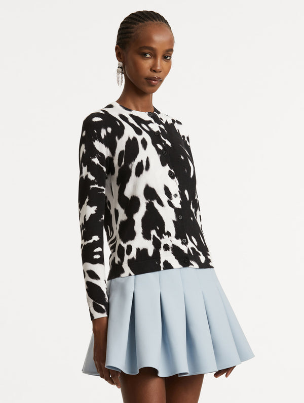 Oscar De La Renta Cowhide Printed Cardigan