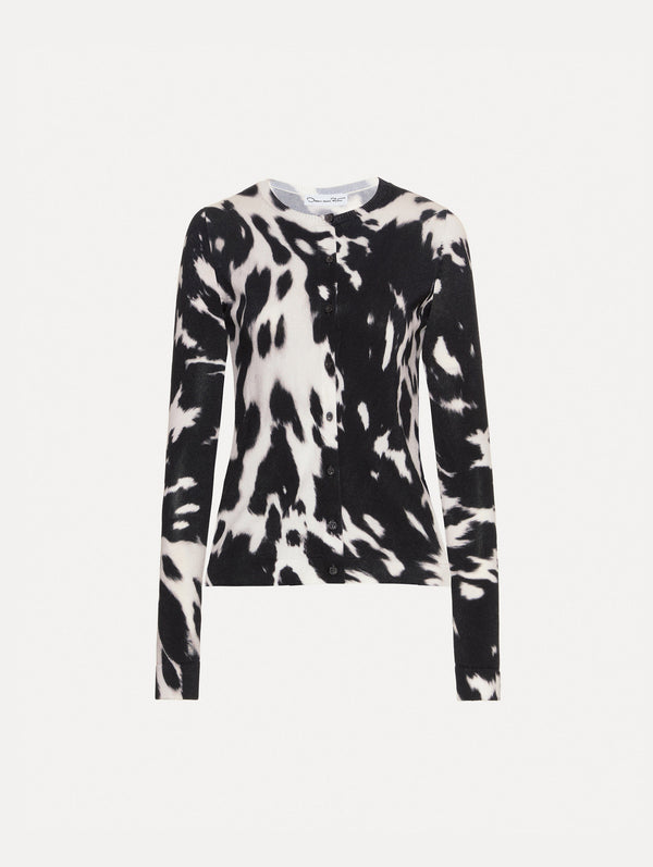 oscar de la renta Cowhide Printed Cardigan