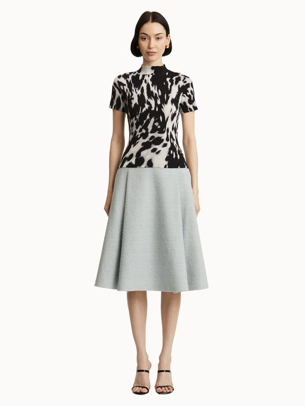 Oscar De La Renta Cowhide Printed Ribbed Pullover