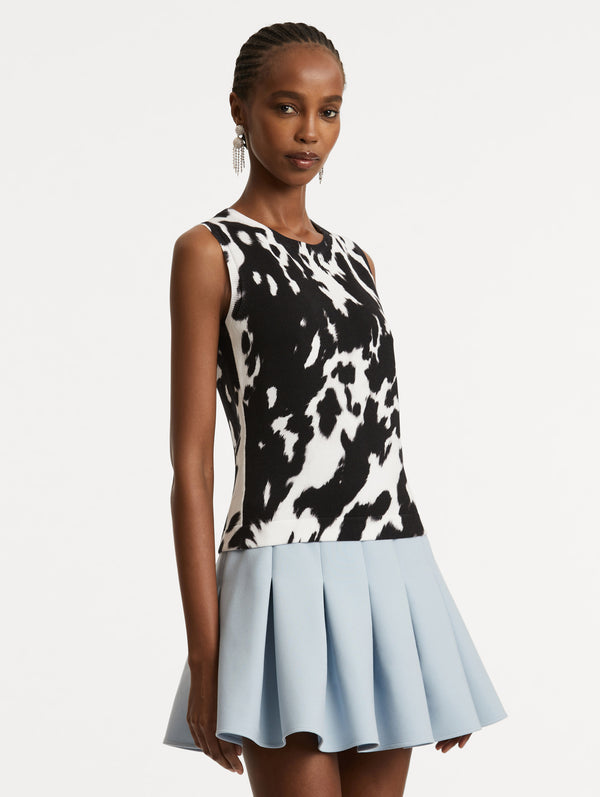 Oscar De La Renta Cowhide Printed Tank