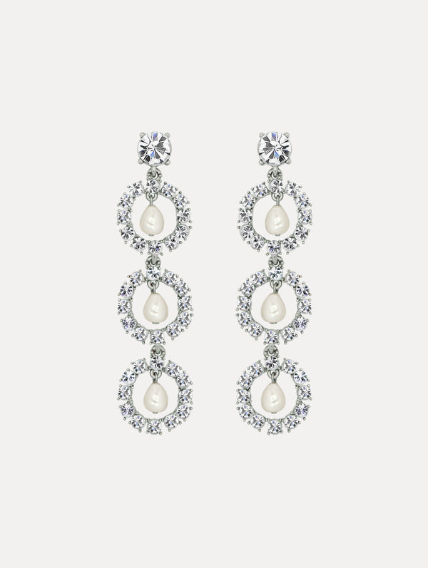 oscar de la renta Crystal Disc Drop Earrings