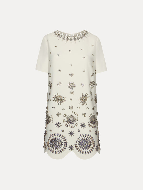 oscar de la renta Crystal Medallion Shift Dress