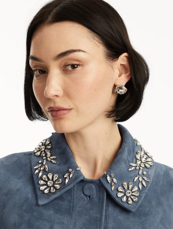 Oscar De La Renta Crystal Nest Earrings