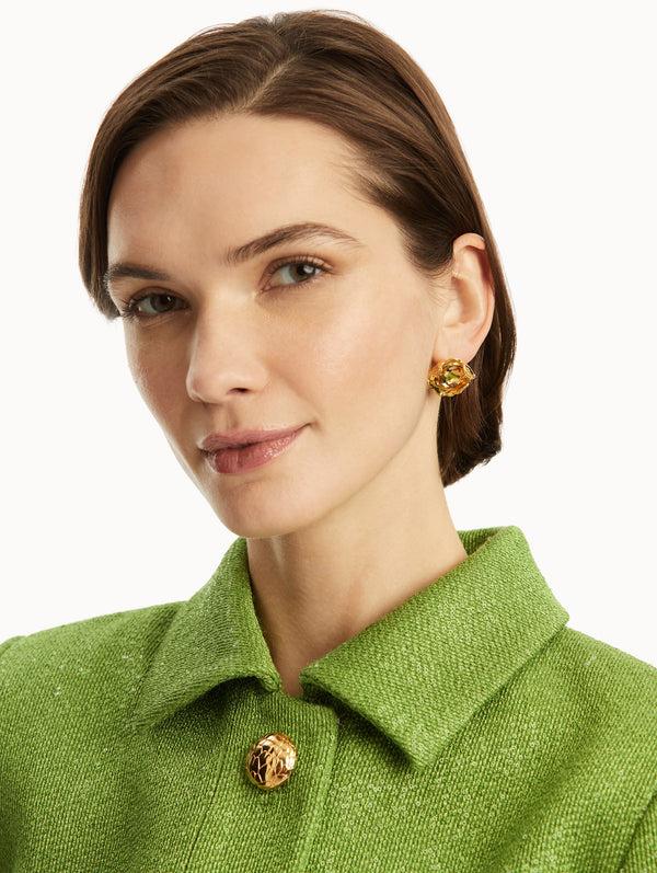 Oscar De La Renta Crystal Nest Earrings