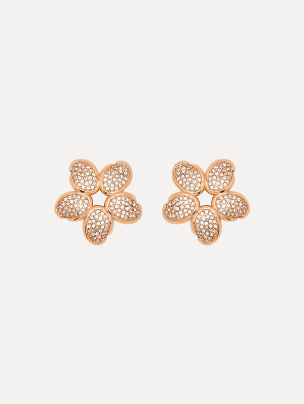 oscar de la renta Crystal O Flower Earrings