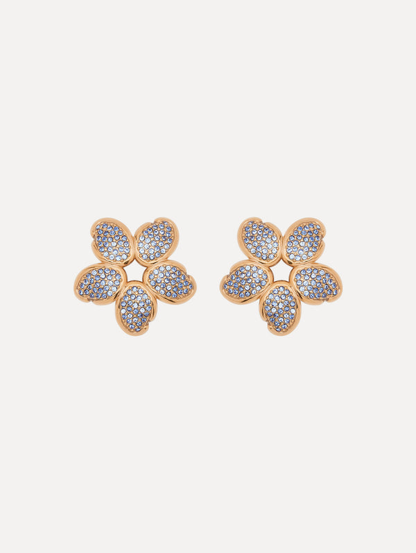 oscar de la renta Crystal O Flower Earrings