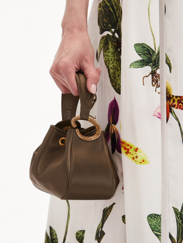 Oscar De La Renta Crystal Pavé Nano O Handle Bag