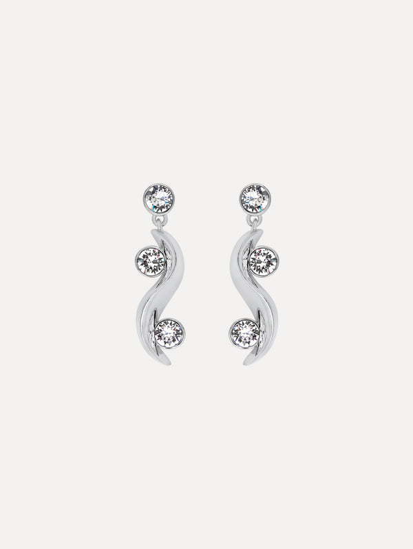oscar de la renta Crystal Wave Drop Earrings