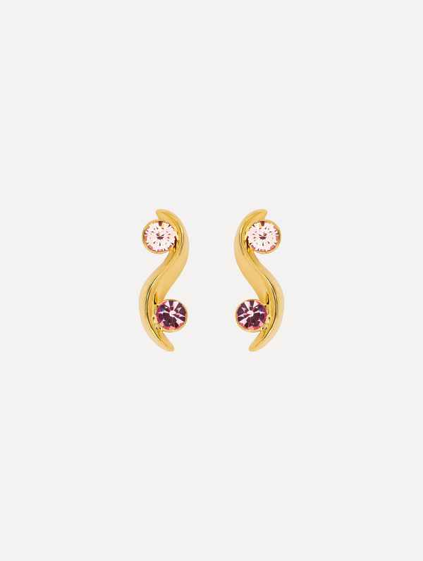 oscar de la renta Crystal Wave Earrings
