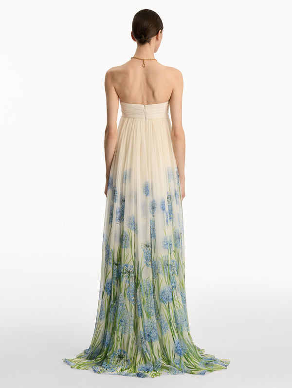 Oscar De La Renta Degradé Allium Chiffon Gown