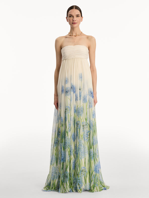 Oscar De La Renta Degradé Allium Chiffon Gown