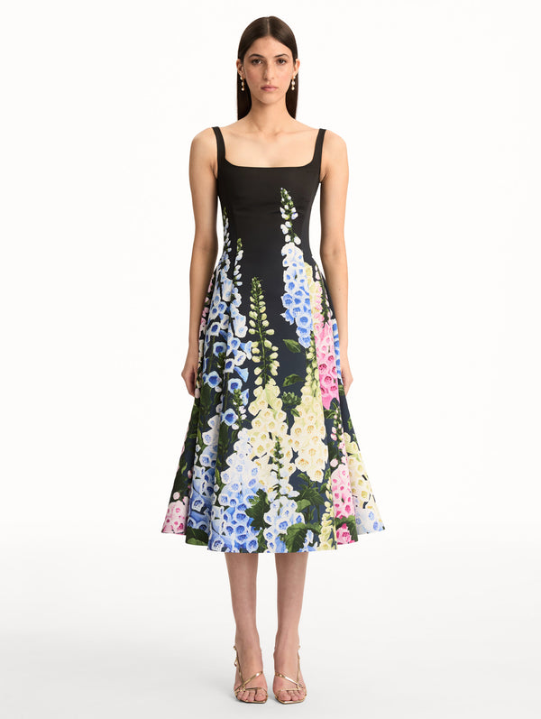 Oscar De La Renta Degradé Foxglove Faille Dress