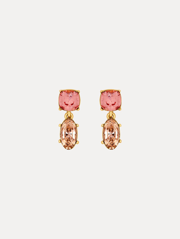 oscar de la renta Double Crystal Drop Earrings