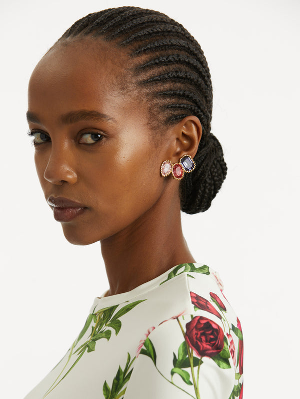 Oscar De La Renta Emerald-Cut Scramble Ear Cuffs