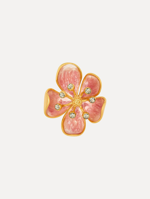 oscar de la renta Enamel Cherry Blossom Brooch