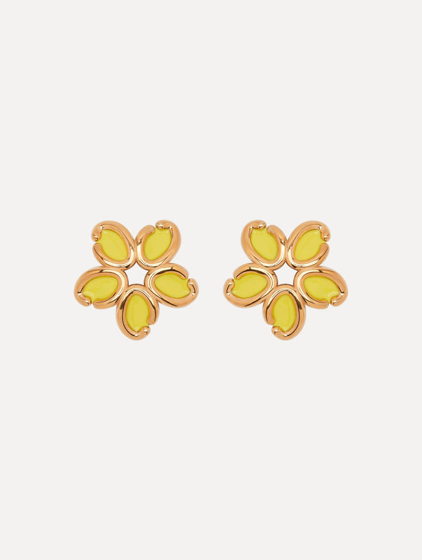 oscar de la renta Enamel O Flower Earrings