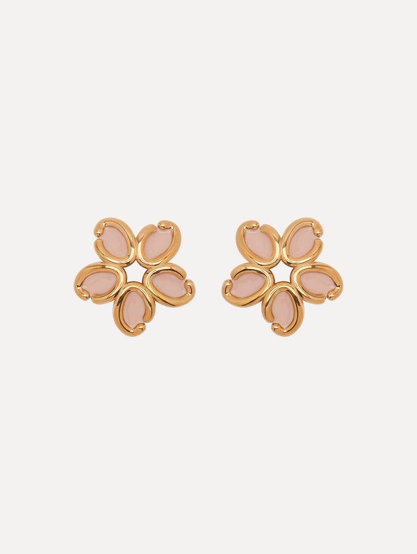 oscar de la renta Enamel O Flower Earrings