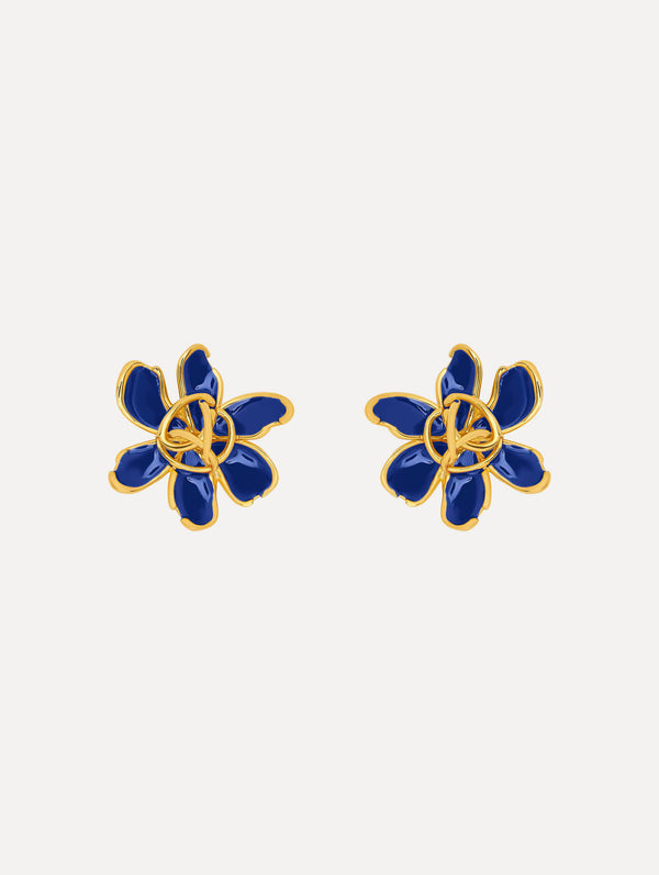 oscar de la renta Enamel O Flower Earrings