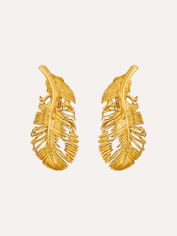 oscar de la renta Feather Clip-On Earrings