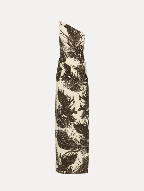 oscar de la renta Feather Jersey Maxi Dress