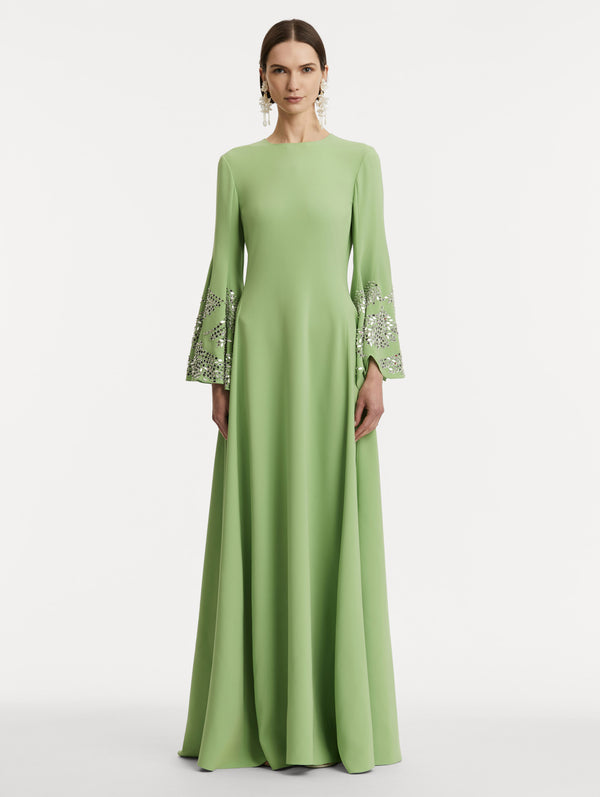 Oscar De La Renta Fern Embroidered Caftan