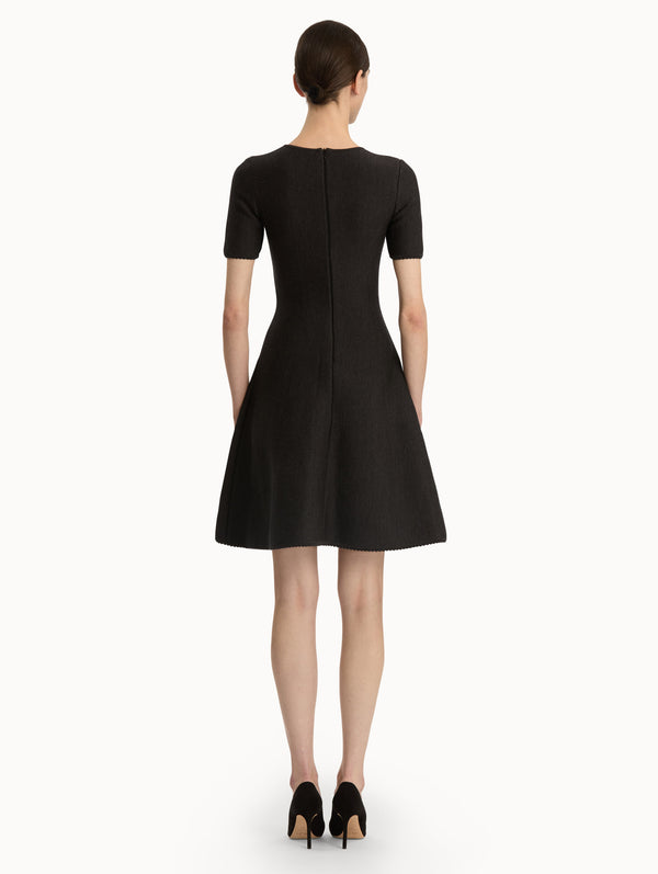 Oscar De La Renta Fern Embroidered Knit Dress