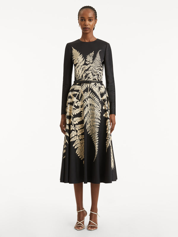 Oscar De La Renta Fern Printed Cocktail Dress