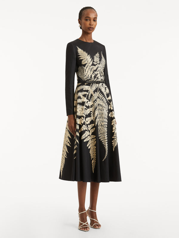Oscar De La Renta Fern Printed Cocktail Dress