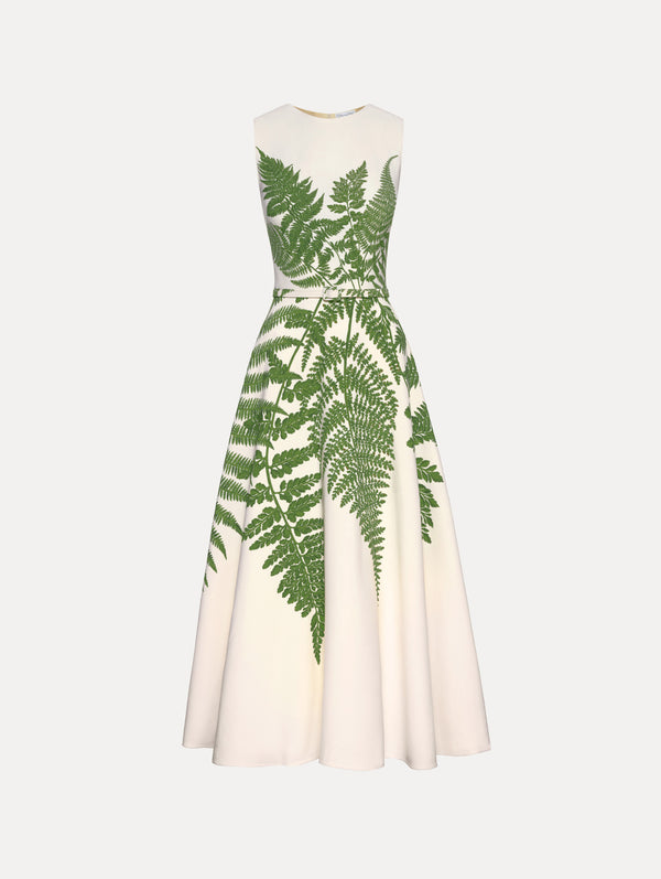 oscar de la renta Fern Printed Wool Dress