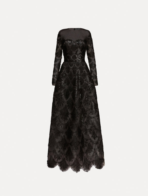 oscar de la renta Fern Sequin Embroidered Gown