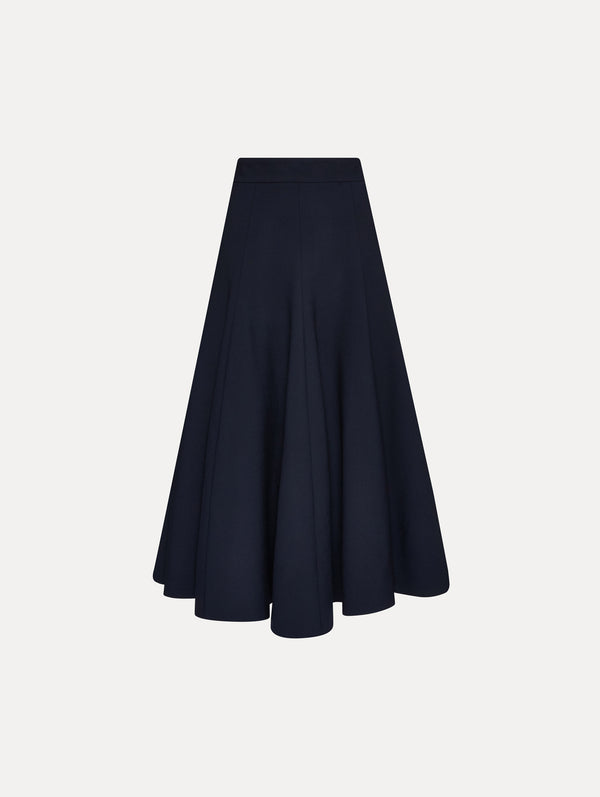 oscar de la renta Flared Stretch Wool Skirt