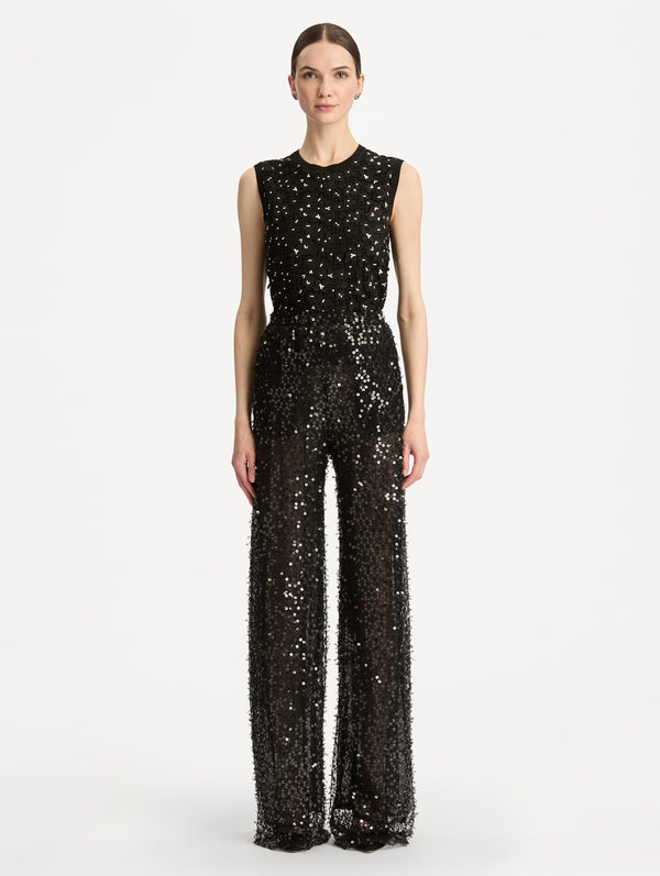 Oscar De La Renta Floating Sequin Pant