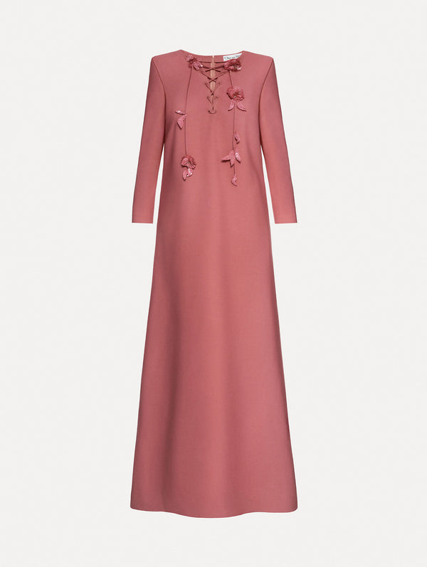 oscar de la renta Floral Lace-Up Caftan