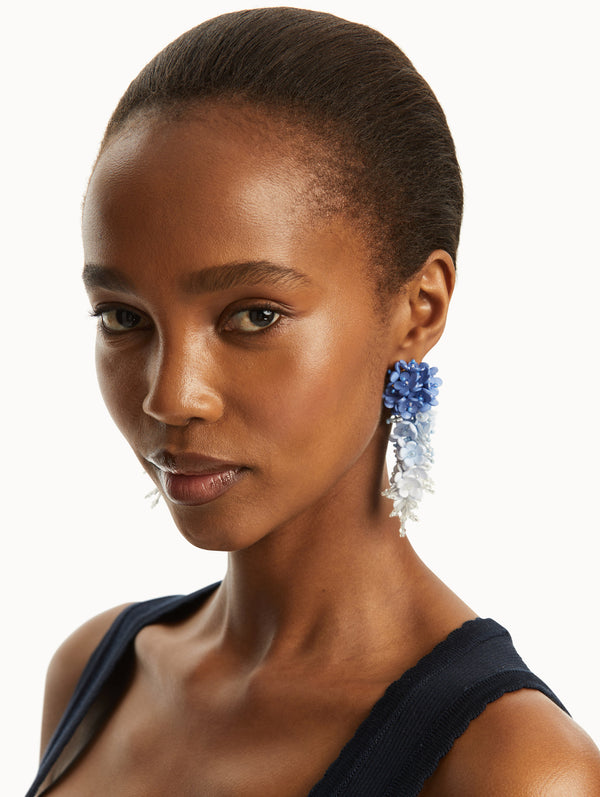 Oscar De La Renta Flower Bouquet Clip-On Earrings