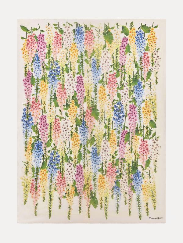 Oscar De La Renta Foxglove Cashmere-Blend Scarf