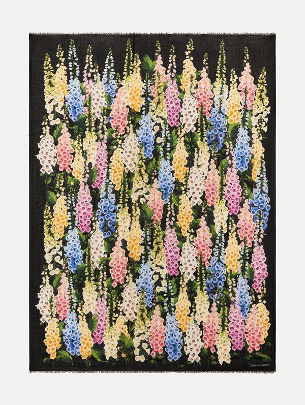 Oscar De La Renta Foxglove Cashmere-Blend Scarf