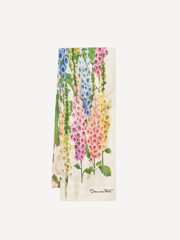 oscar de la renta Foxglove Cashmere-Blend Scarf