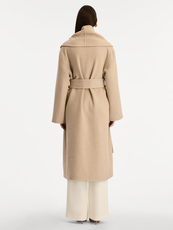 Oscar De La Renta Foxglove Embroidered Wool Coat
