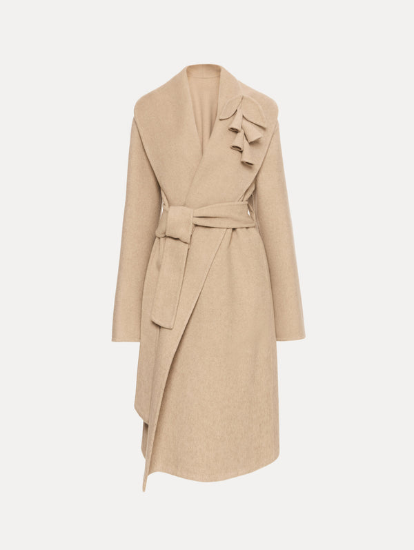 oscar de la renta Foxglove Embroidered Wool Coat