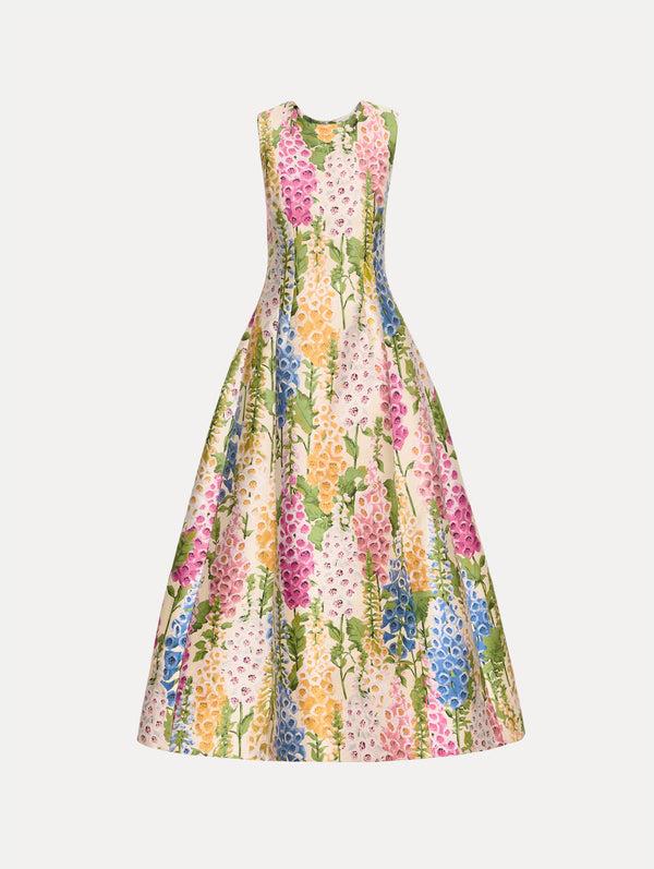 oscar de la renta Foxglove Jacquard Cocktail Dress