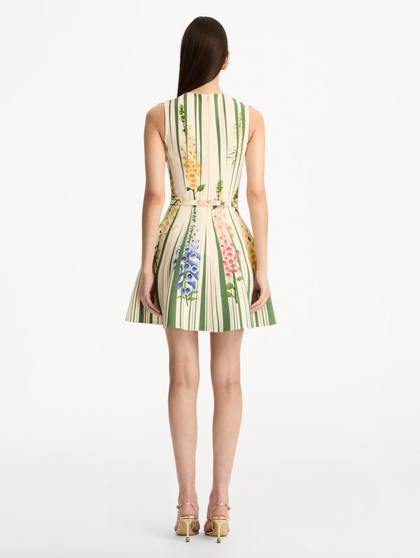 Oscar De La Renta Foxglove Trompe L’oeil Dress