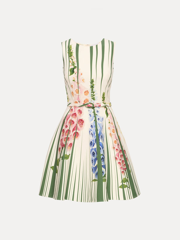 oscar de la renta Foxglove Trompe L’oeil Dress