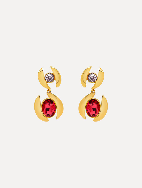 oscar de la renta Framed Oval Drop Earrings