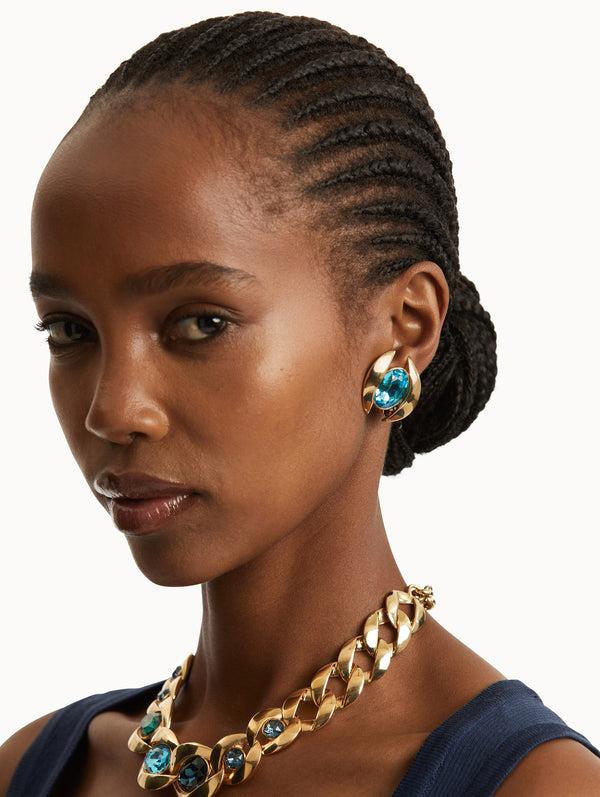 Oscar De La Renta Framed Oval Earrings