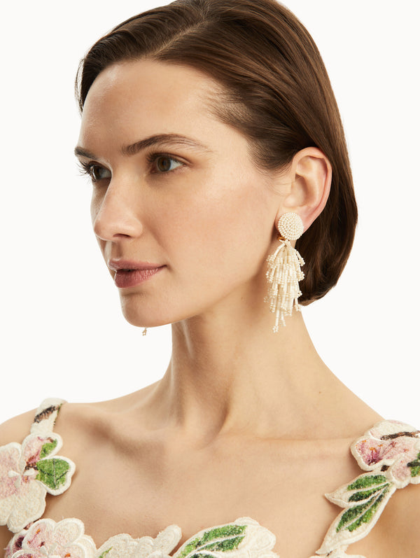 Oscar De La Renta Fringe Tassel Earrings